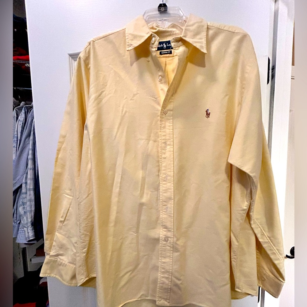 Ralph Lauren men’s button down in Yellow, 17  34/35